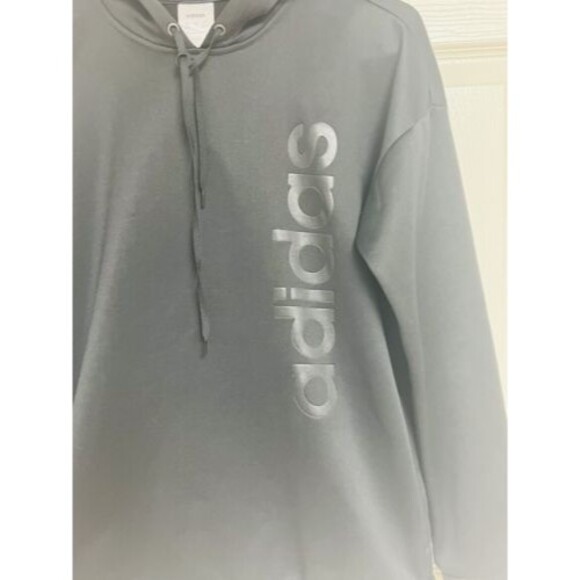 Adidas Men Hoodie Small Black Logo Spellout Aeroready Fleece Pullover GUC - Picture 3 of 9